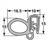 60-054 Pinchweld Ford Door Seal per mtr