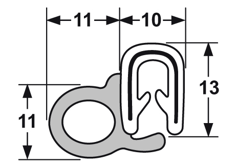 66-040 Pinchweld  Morris Door Seal per mtr