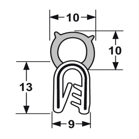 60-051 Pinchweld Schlegel Switchboard Boot Seal per mtr