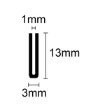 776 U-Shape Rubber Extrusion per Metre