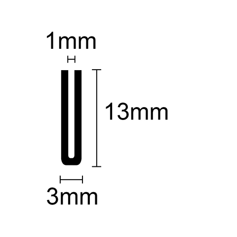 776 U-Shape Rubber Extrusion per Metre