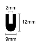 39-8804  U-Shape per mtr
