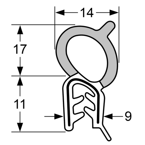 66-010 Pinchweld  Boot Seal per mtr