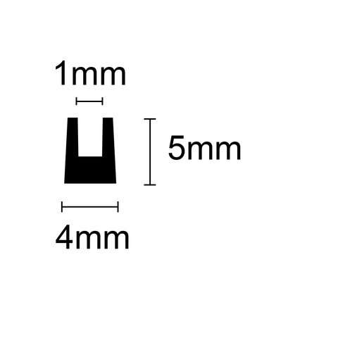 39-671 U-Shape Rubber Extrusion per Metre