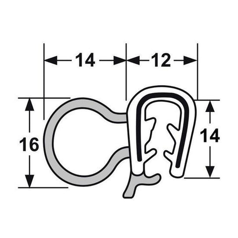 66-004 Pinchweld Door Seal per mtr