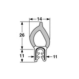 66-011 Pinchweld Boot Seal per mtr